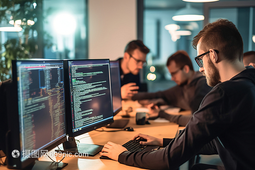 IT軟件開發(fā)團(tuán)隊特寫鏡頭